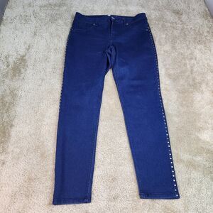 Ava & Alex Jeans Womens Size 10 Blue Stretch Denim Studded Momcore #583